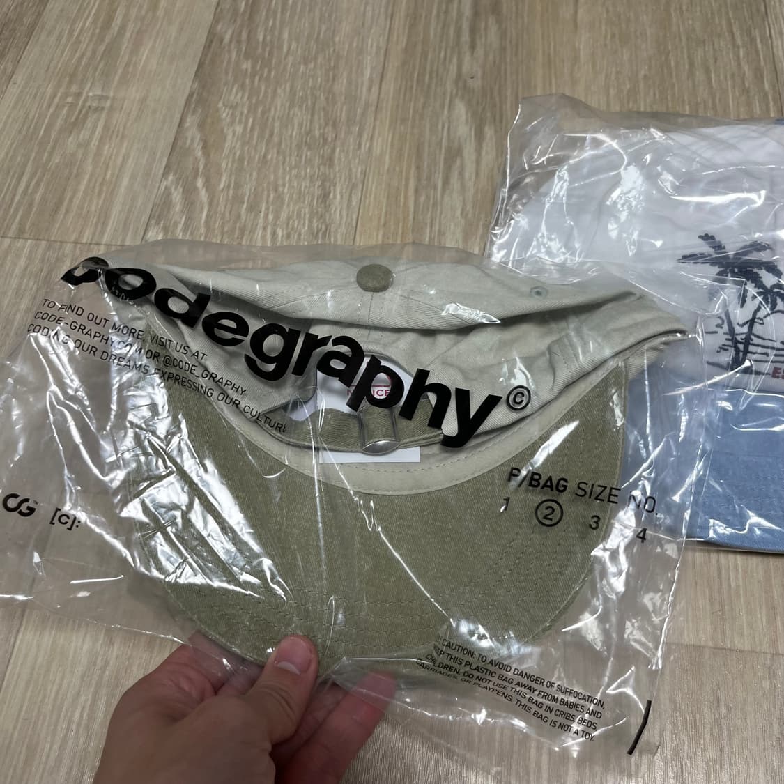 (OS) 새상품 코드그라피 CODE WAVE 워싱 캠프캡 스카이블루 카키 상품이미지3