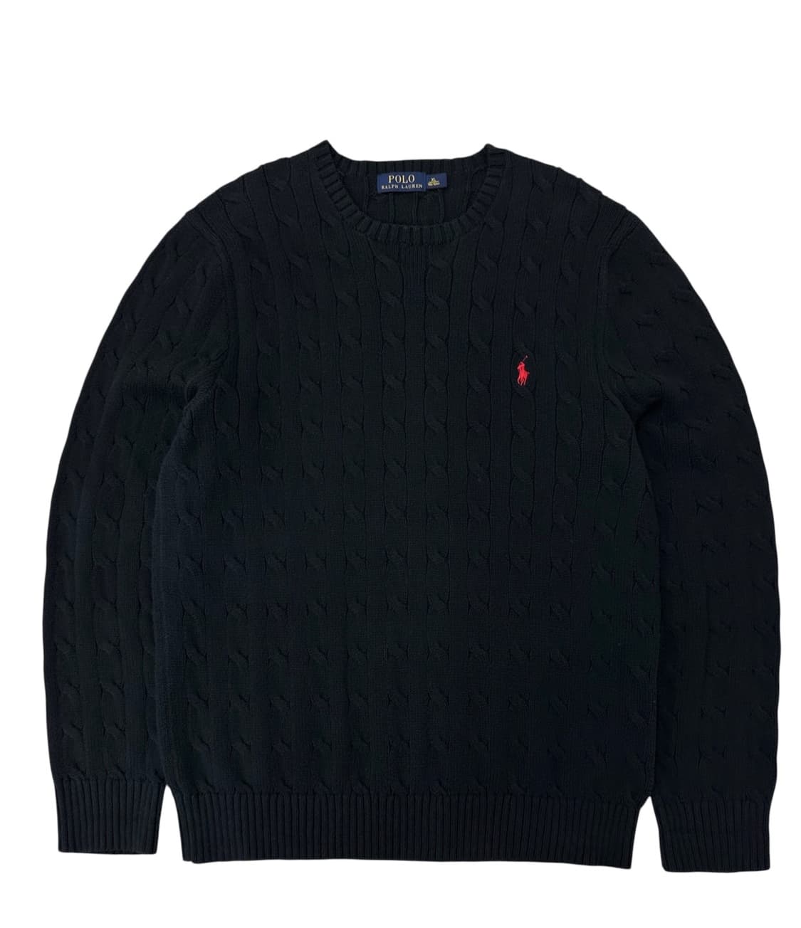 폴로 케이블 꽈배기 니트 블랙 (XL) 상품이미지1