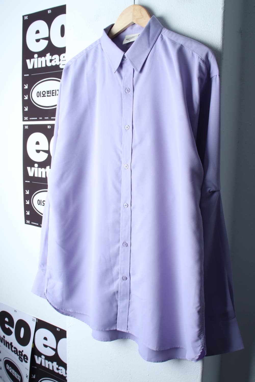 (M-XL) 제너럴 아이디어 셔츠 남방 오버핏 연보라 무지-H33277 상품이미지1