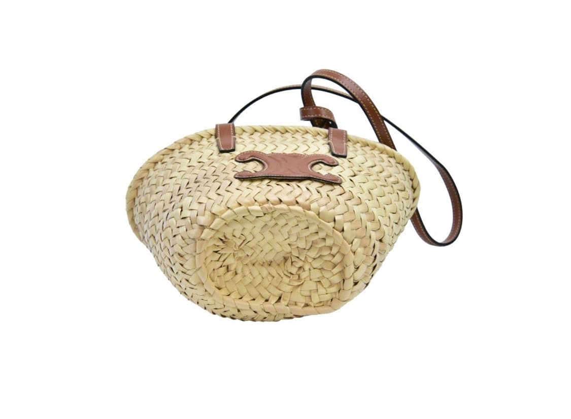 셀린느 라피아 & 카프스킨 나노 트리옹프 셀린느 클래식 파니에 탄 (정품 상품이미지6