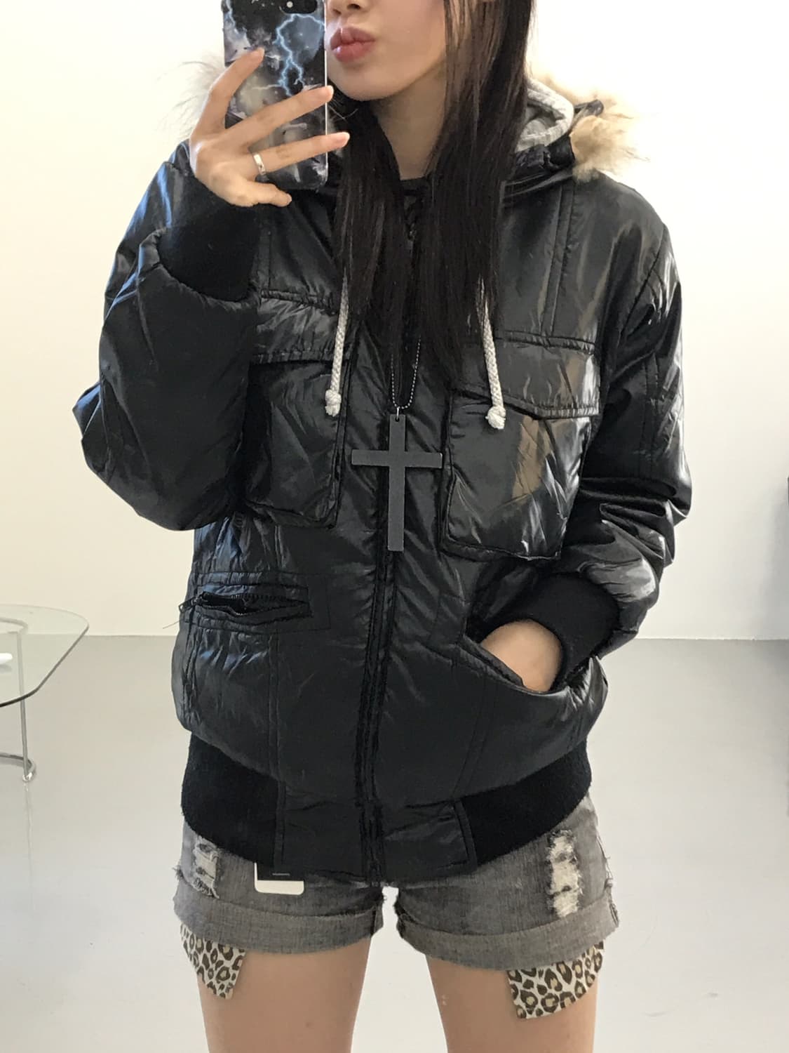 Jpn Glossy Poly Puffer Jackets 상품이미지3