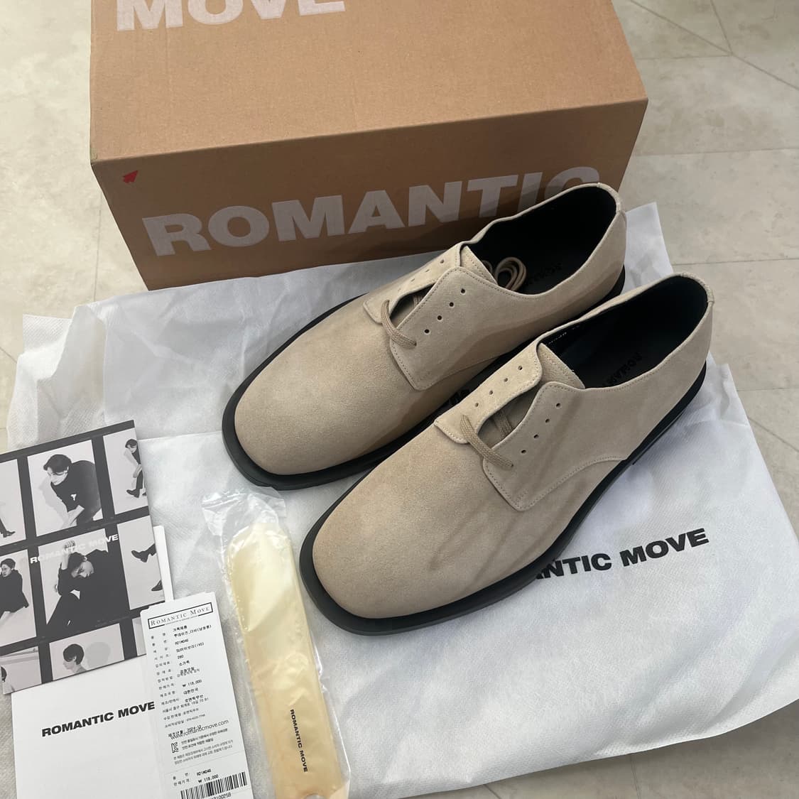 새상품(280)로맨틱무브 투데이즈 더비 아이보리 스웨이드 상품이미지2