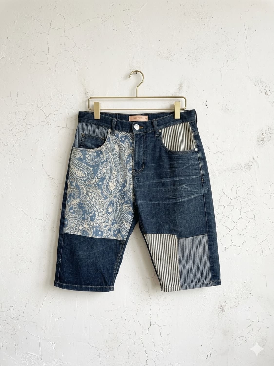  에비스 페이즐리 패치워크 데님 쇼츠 상품이미지1
