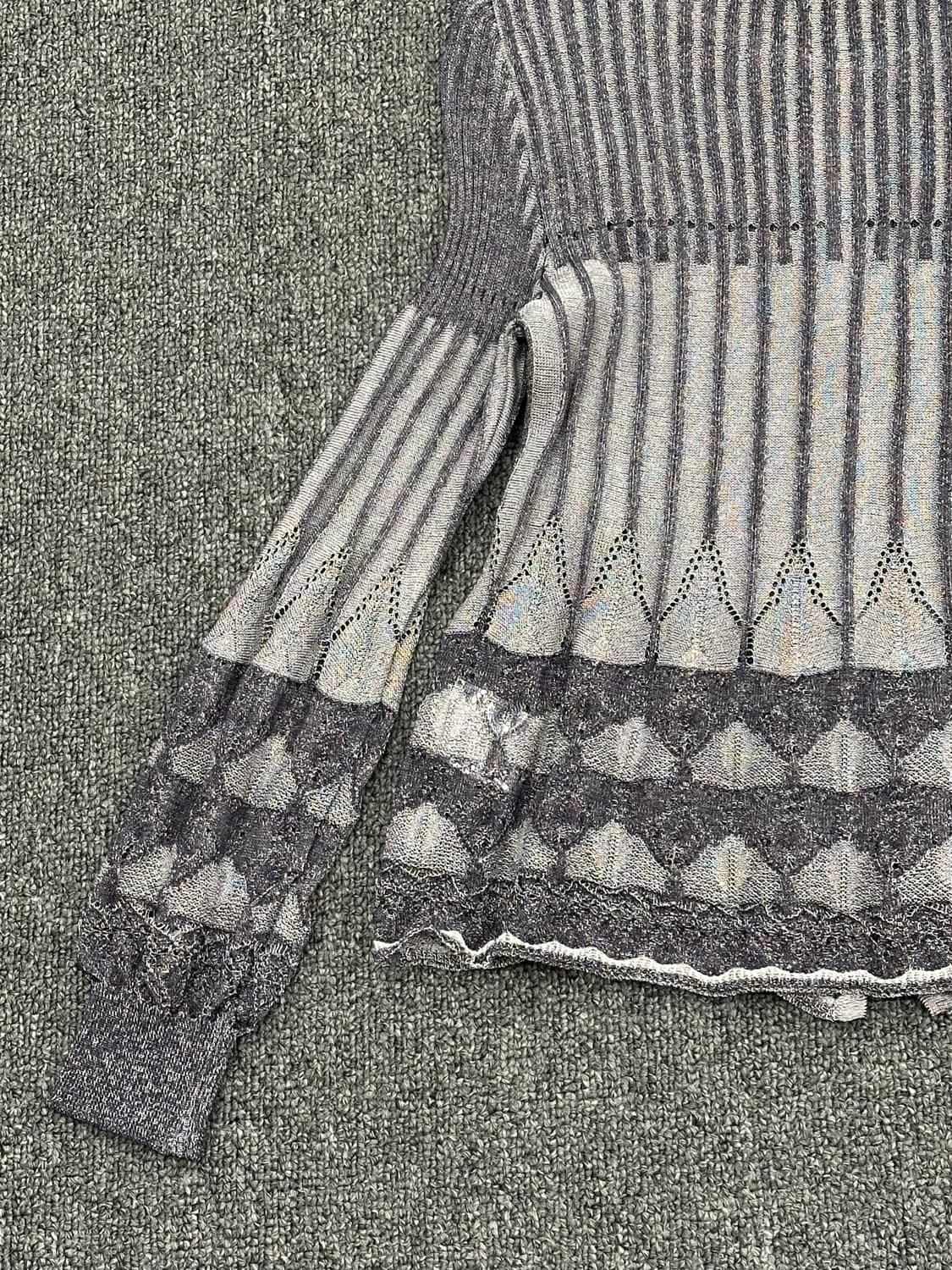 9)Japanese vintage 여성 레이스 패턴 그런지 가디건 상품이미지6