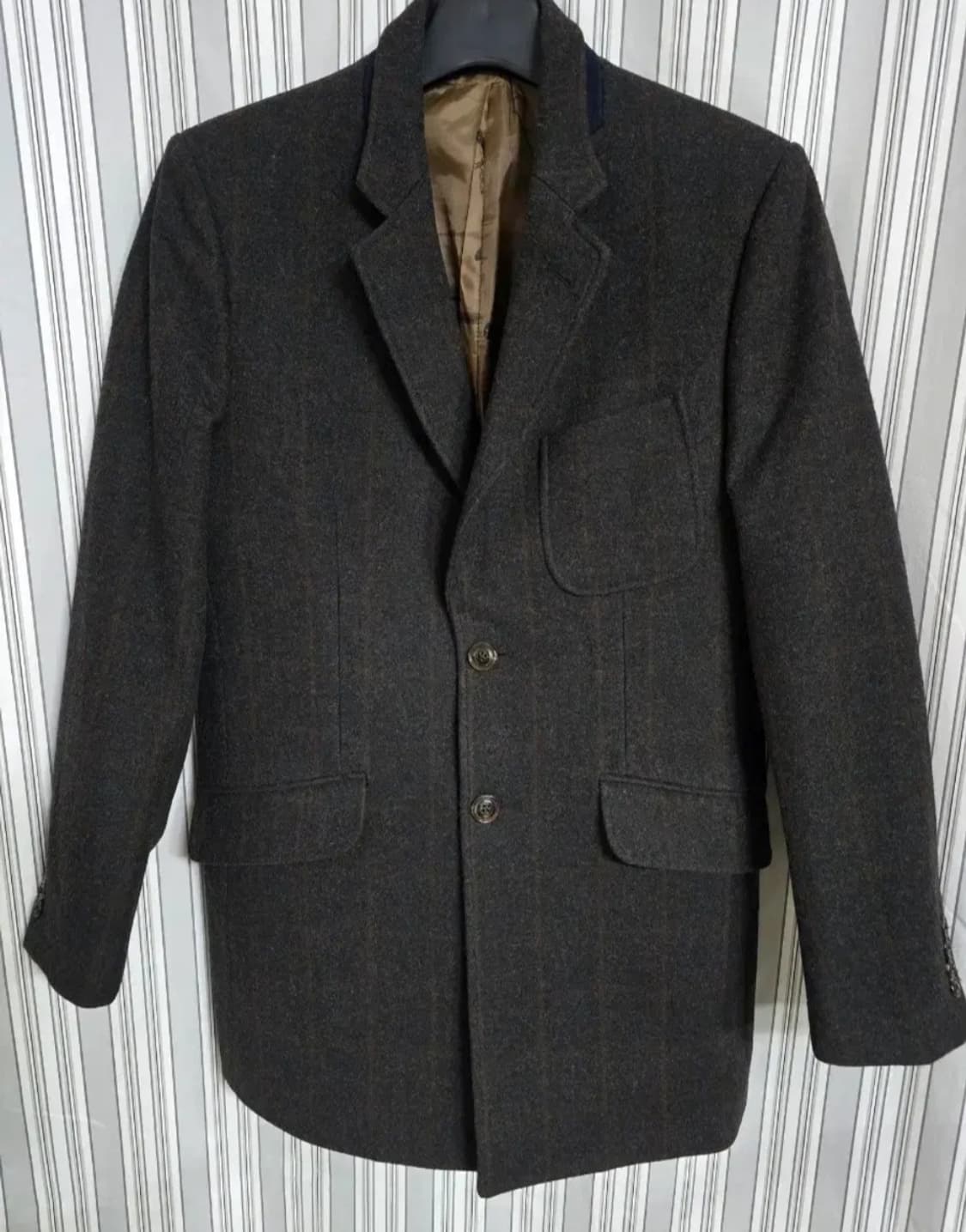 (100) 커스텀멜로우 헤링본 울 체크 자켓 브라운 상품이미지1