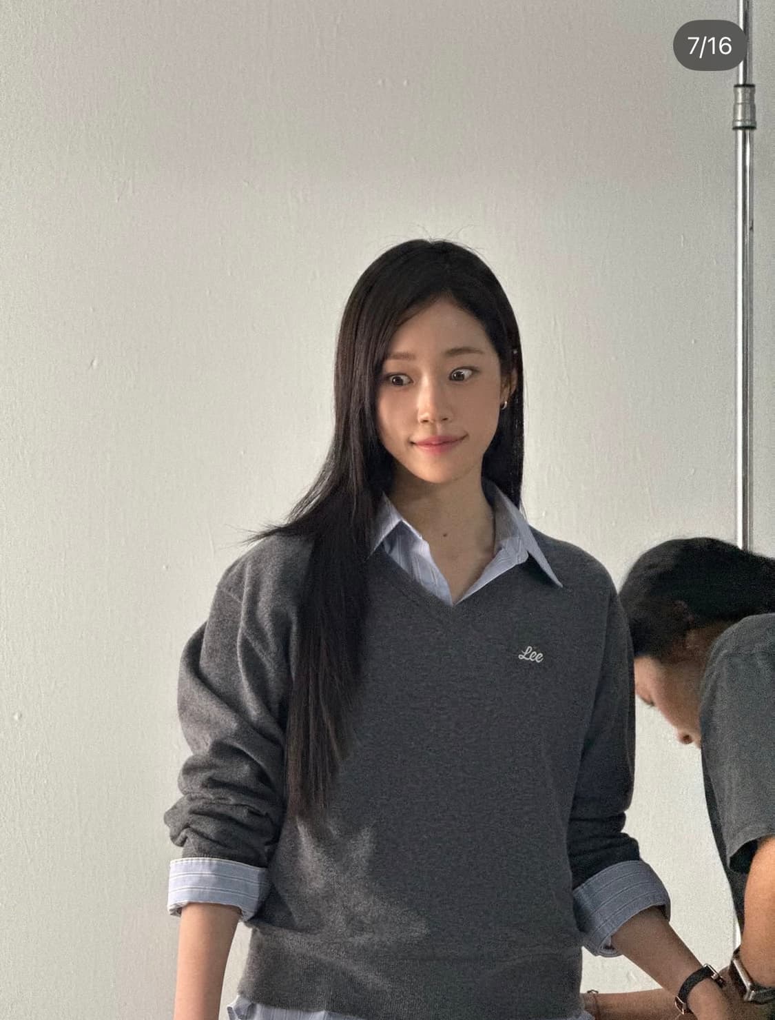 Lee 브이넥 니트 상품이미지3