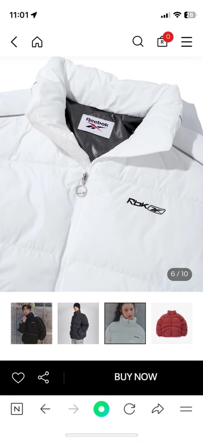 리복 서지수 프리미어 볼패딩 - 오프 화이트 s 상품이미지3