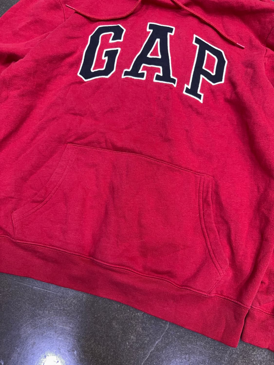 GAP 갭 로고 약기모 후드티 후디 레드 M 상품이미지4