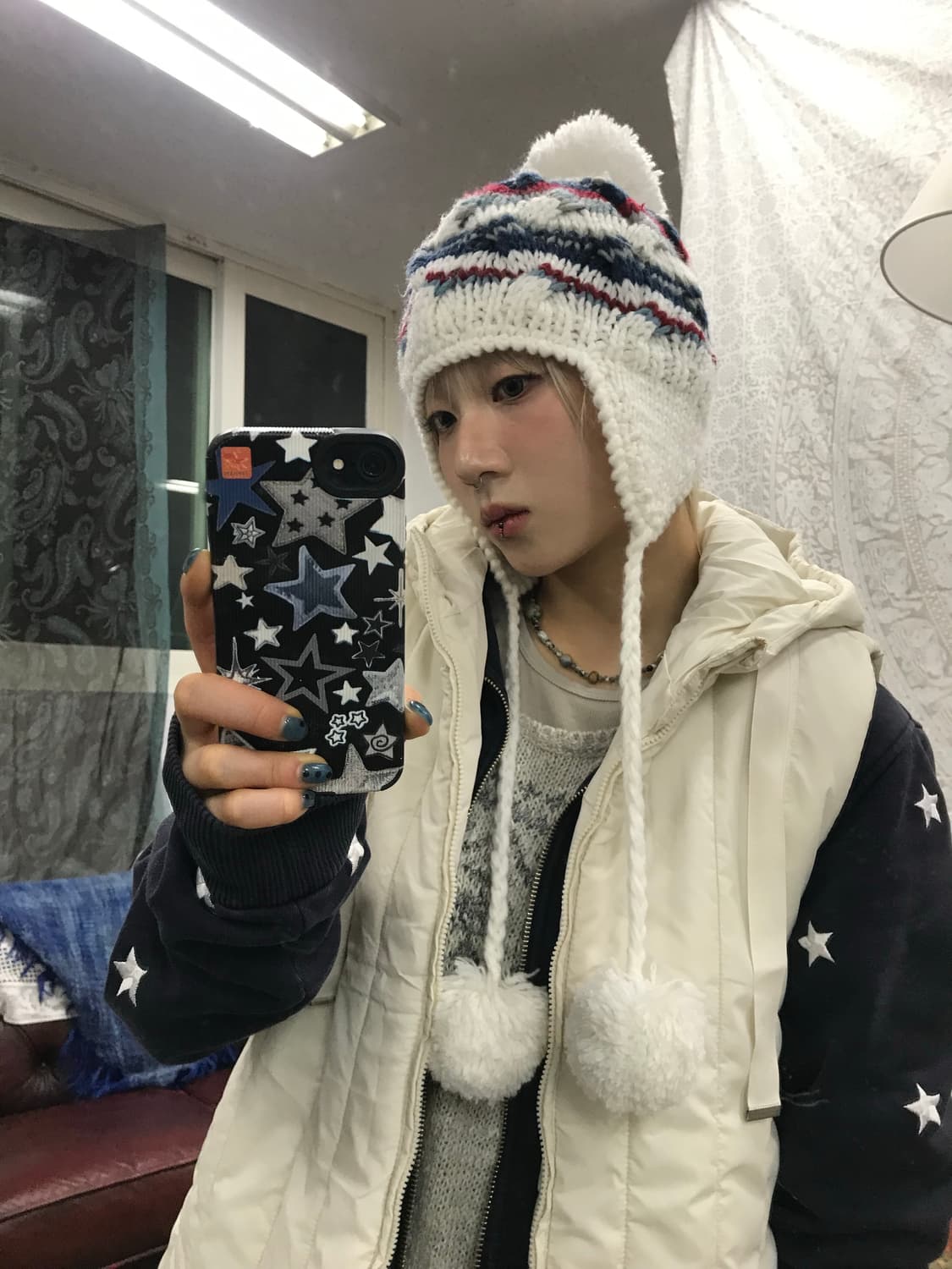 빈티지 방울 니트 모자  상품이미지1