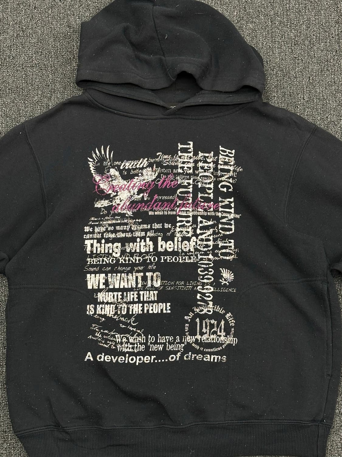 160)WERTHER 일본 빈티지 Y2K 펑크 여성 기모 후디 상품이미지4