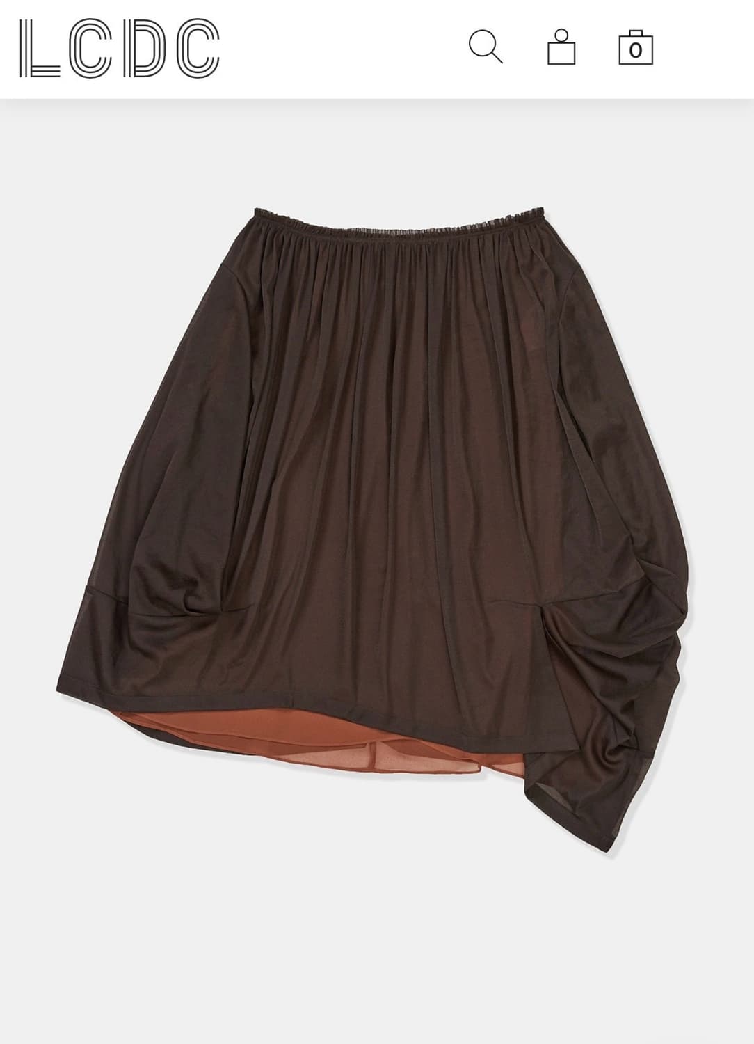 DOUBLE LAYERED VOLUME SKIRT (BROWN) 상품이미지1