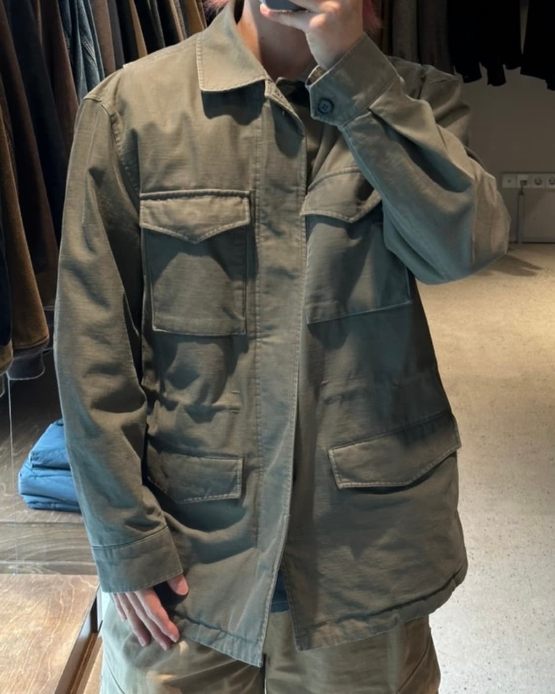 [M]아트이프액츠 백사틴 필드 자켓 세이지 그린 상품이미지10