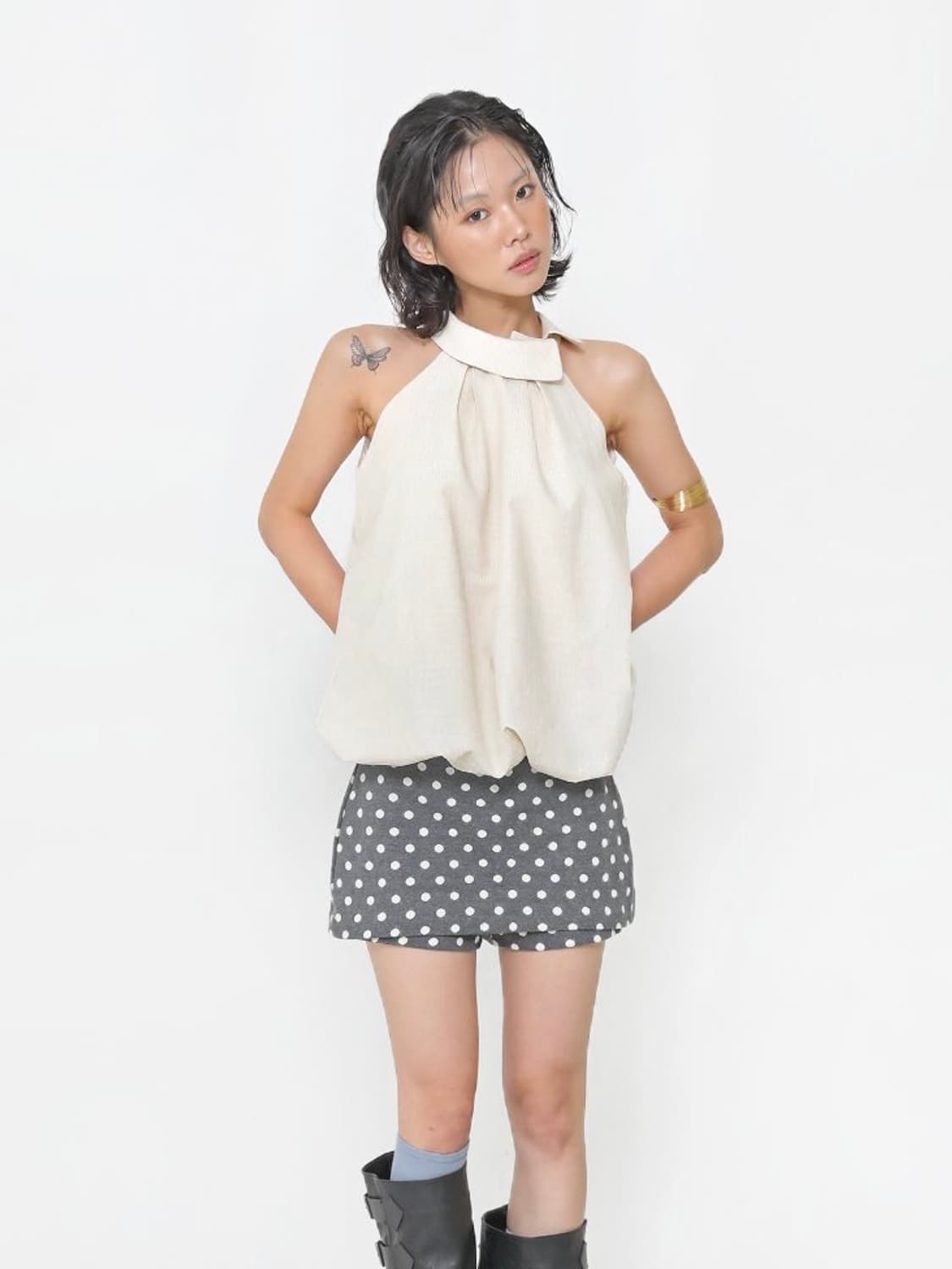 오운서 Solara Vanilla Check Halter Top 상품이미지2