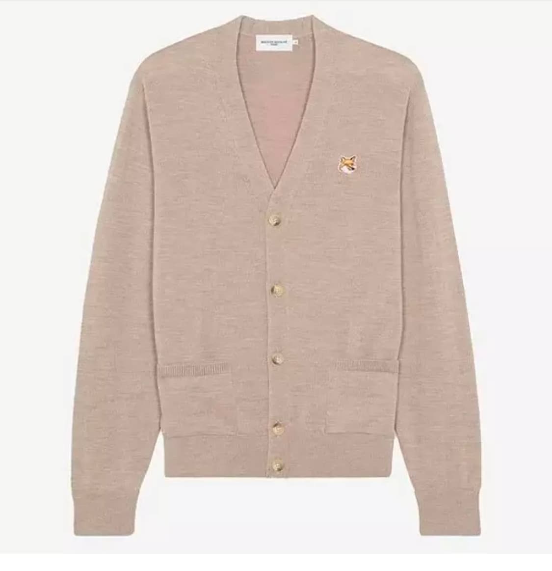 XL) 메종키츠네 폭스 헤드 패치 가디건 멜란지 베이지 상품이미지1