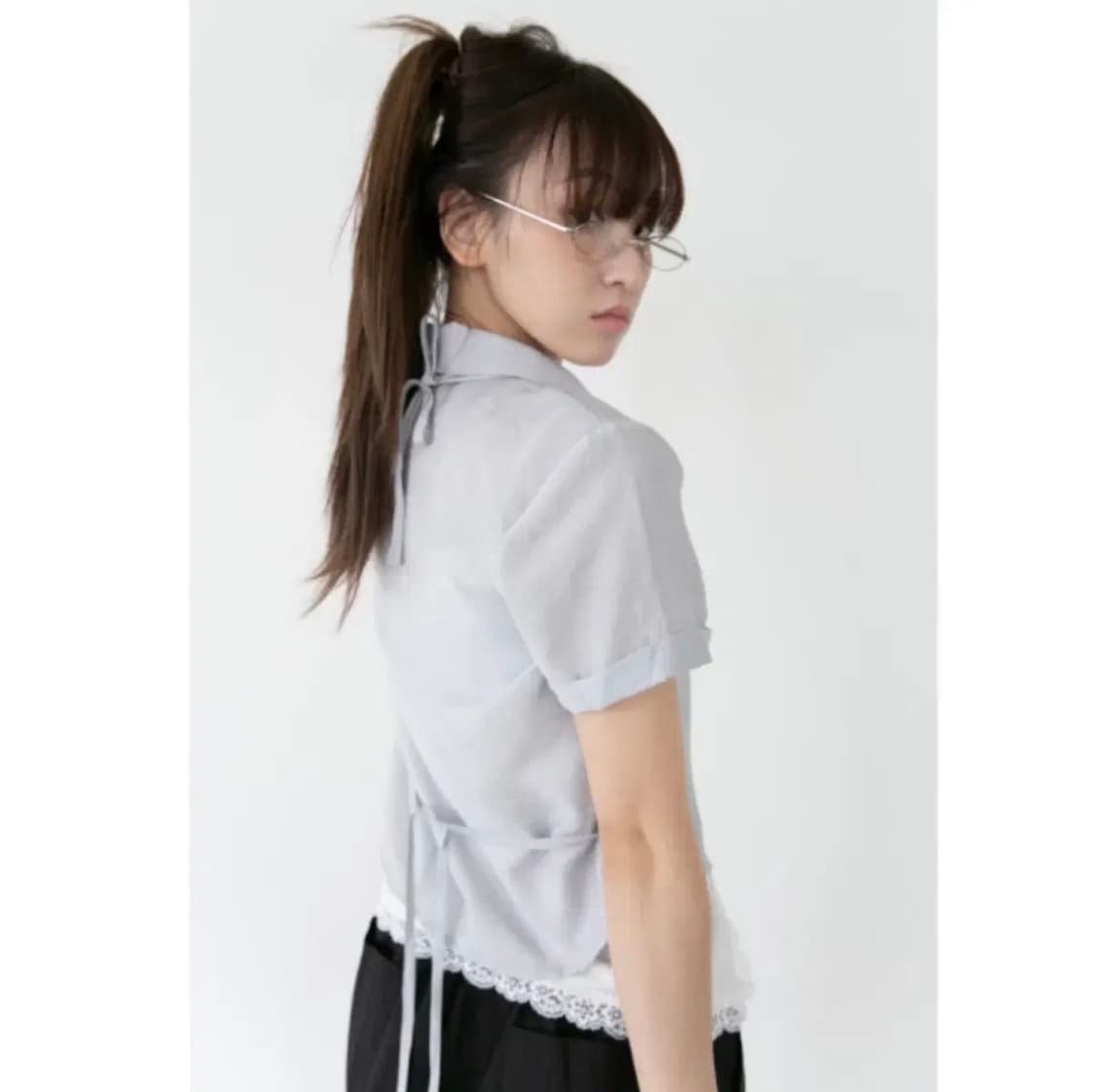 오무수희 silky layered half shirt 상품이미지6