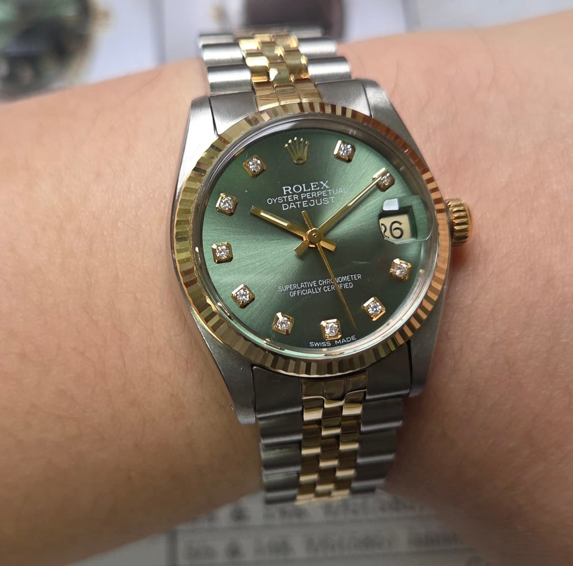 레어] 롤렉스 데이저스트 6827 14K콤비 올리브그린 10P다이아 (감 상품이미지6