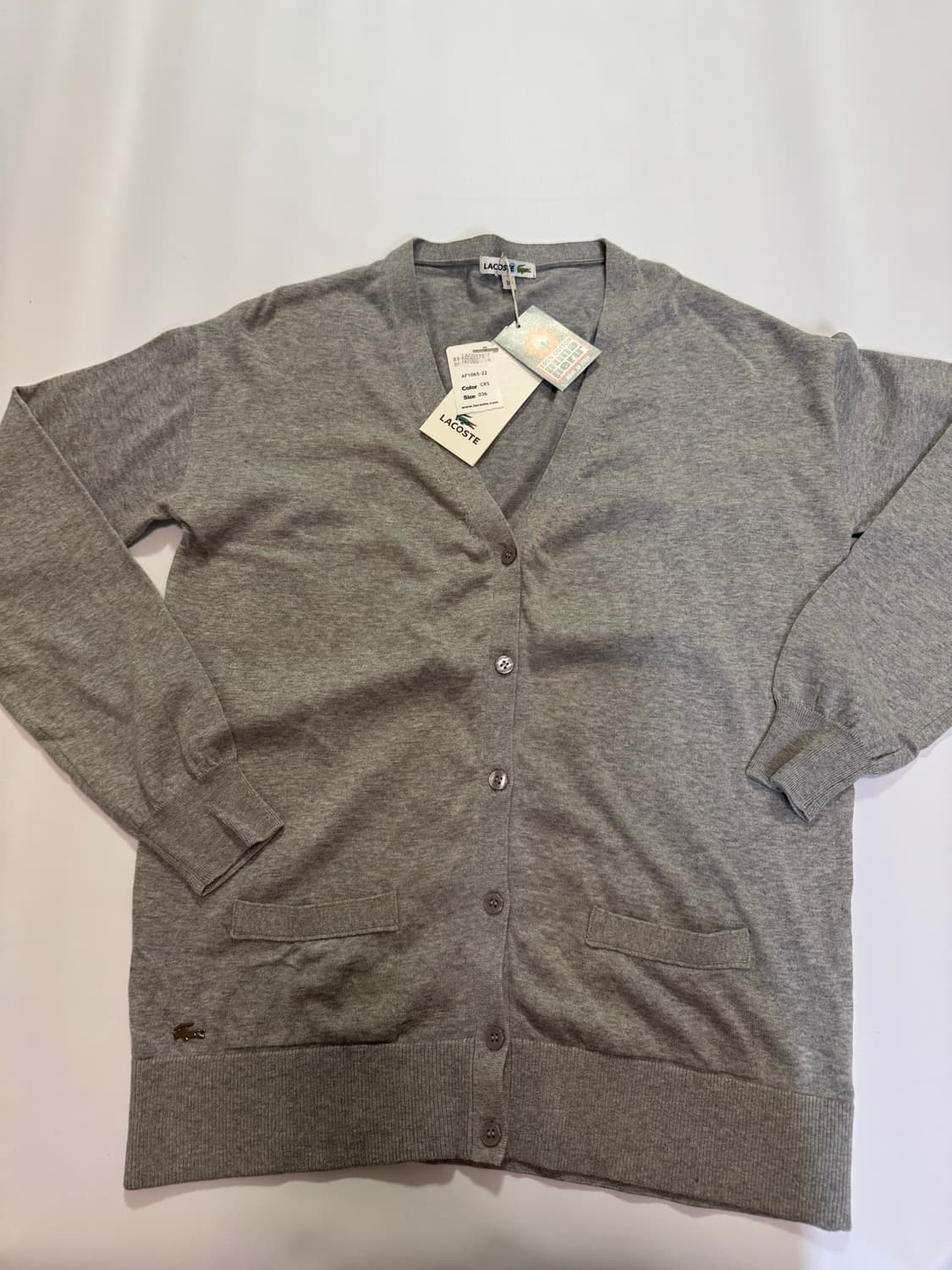 (새택)라코스테 연그레이 가디건(36사이즈) 상품이미지4