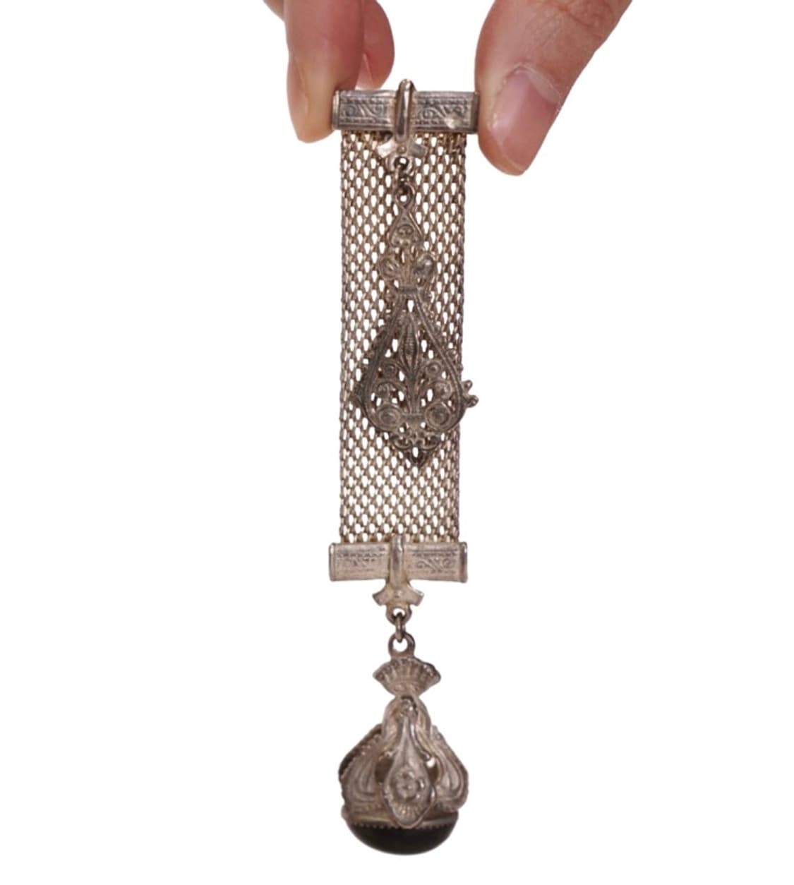 [RARE] silver mesh fob brooch 상품이미지1