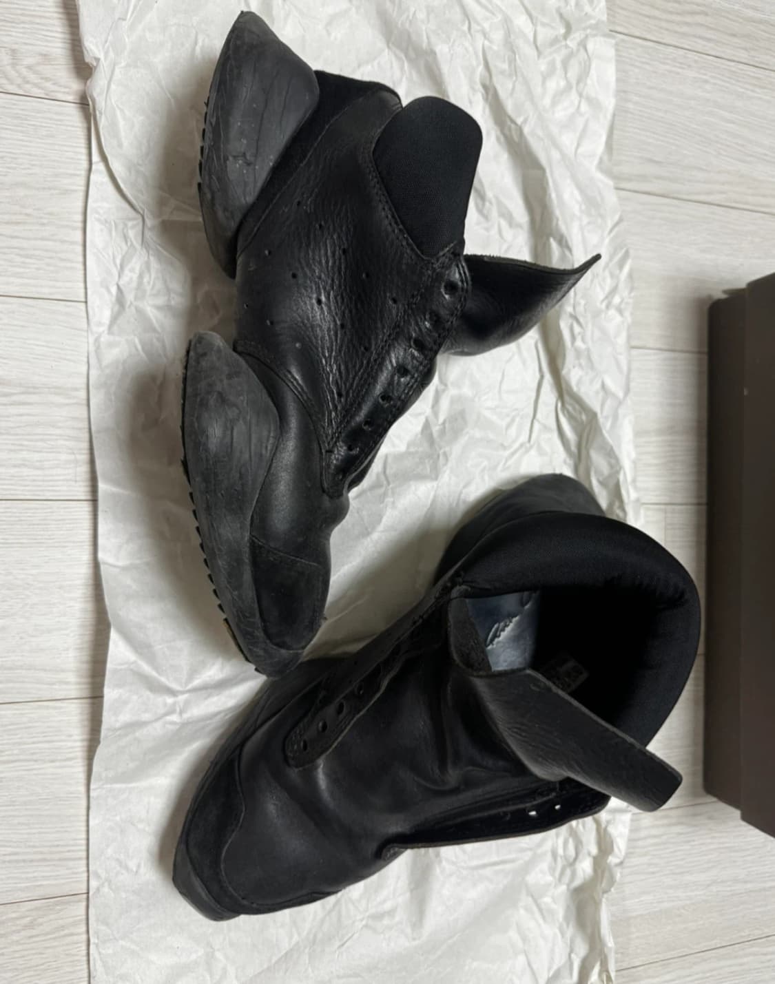 릭오웬스 아디다스 러너 레더 블랙 235 상품이미지4