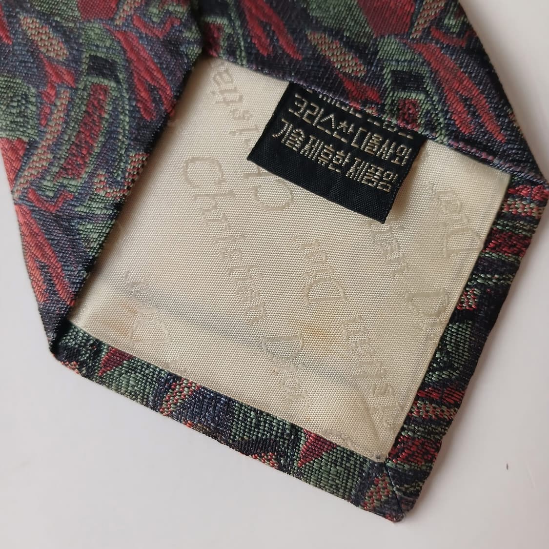 디올 실크 그린 패턴 넥타이 8.6cm B등급 A19388
 상품이미지9