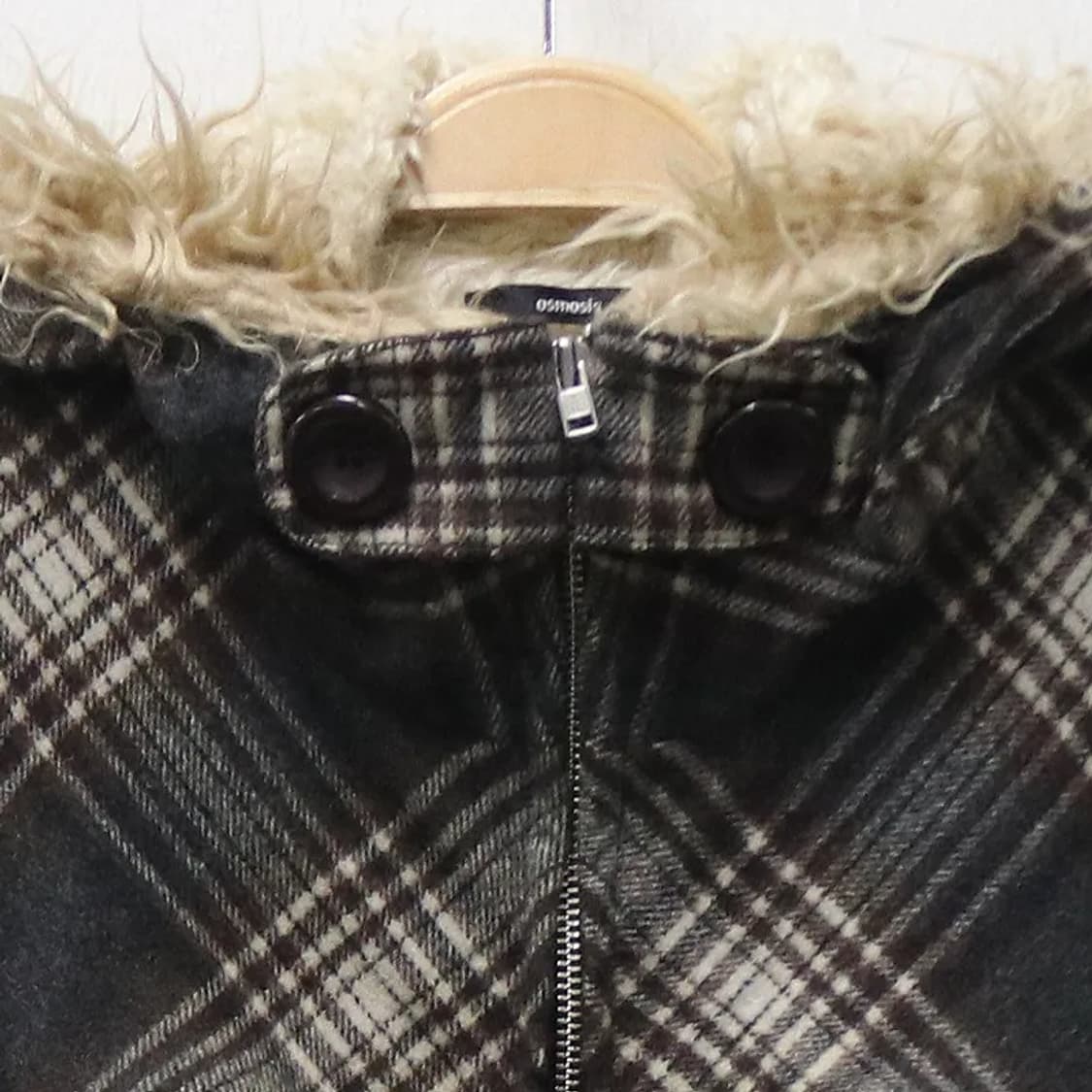 OSMOSIS 울 혼방 체크 케이프 자켓 63567 상품이미지5