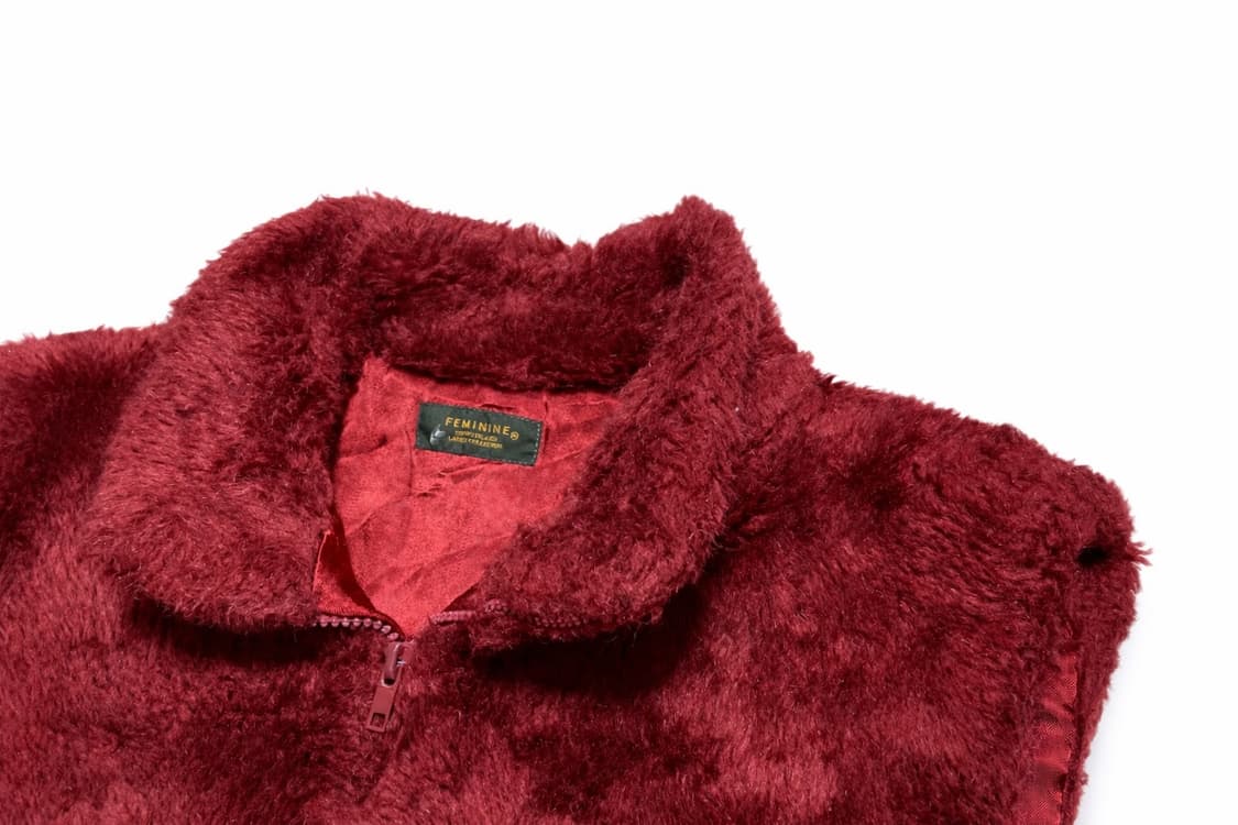 JPN 90s~00s 일본 빈티지 레드 노르딕 퍼 베스트 상품이미지3