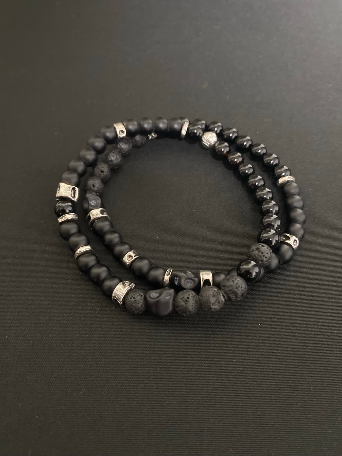 블랙 레이어드 팔찌 2개 set 상품이미지1