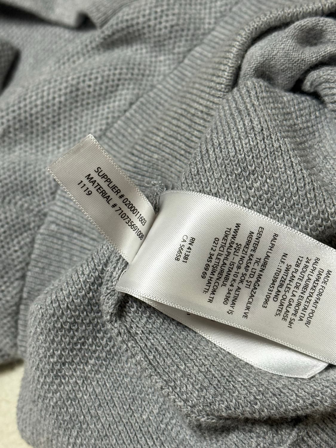 폴로 랄프로렌 그레이 니트집업 상품이미지5