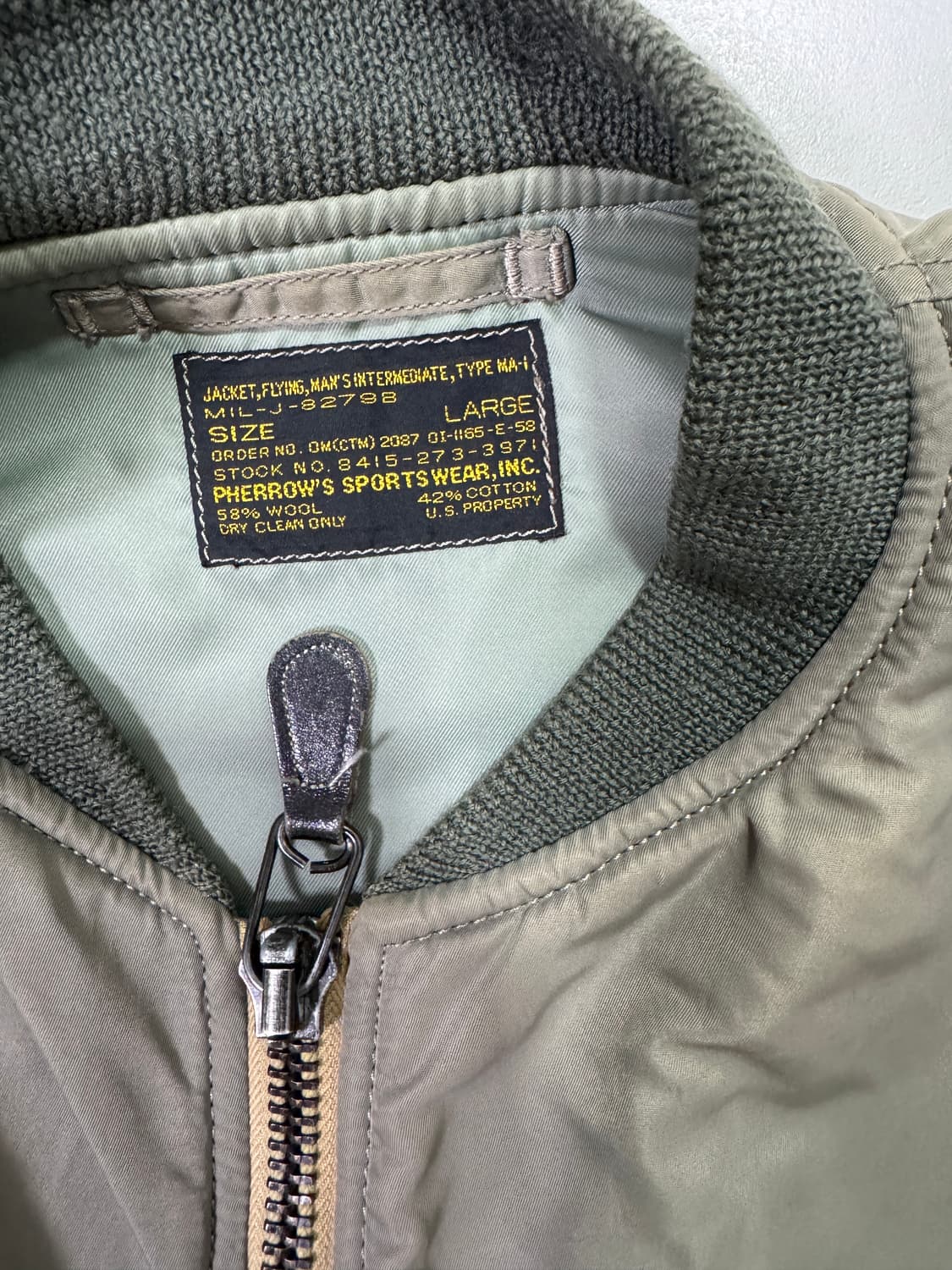 페로우즈 MIL-J-8279B 복각 ma-1 L 상품이미지3