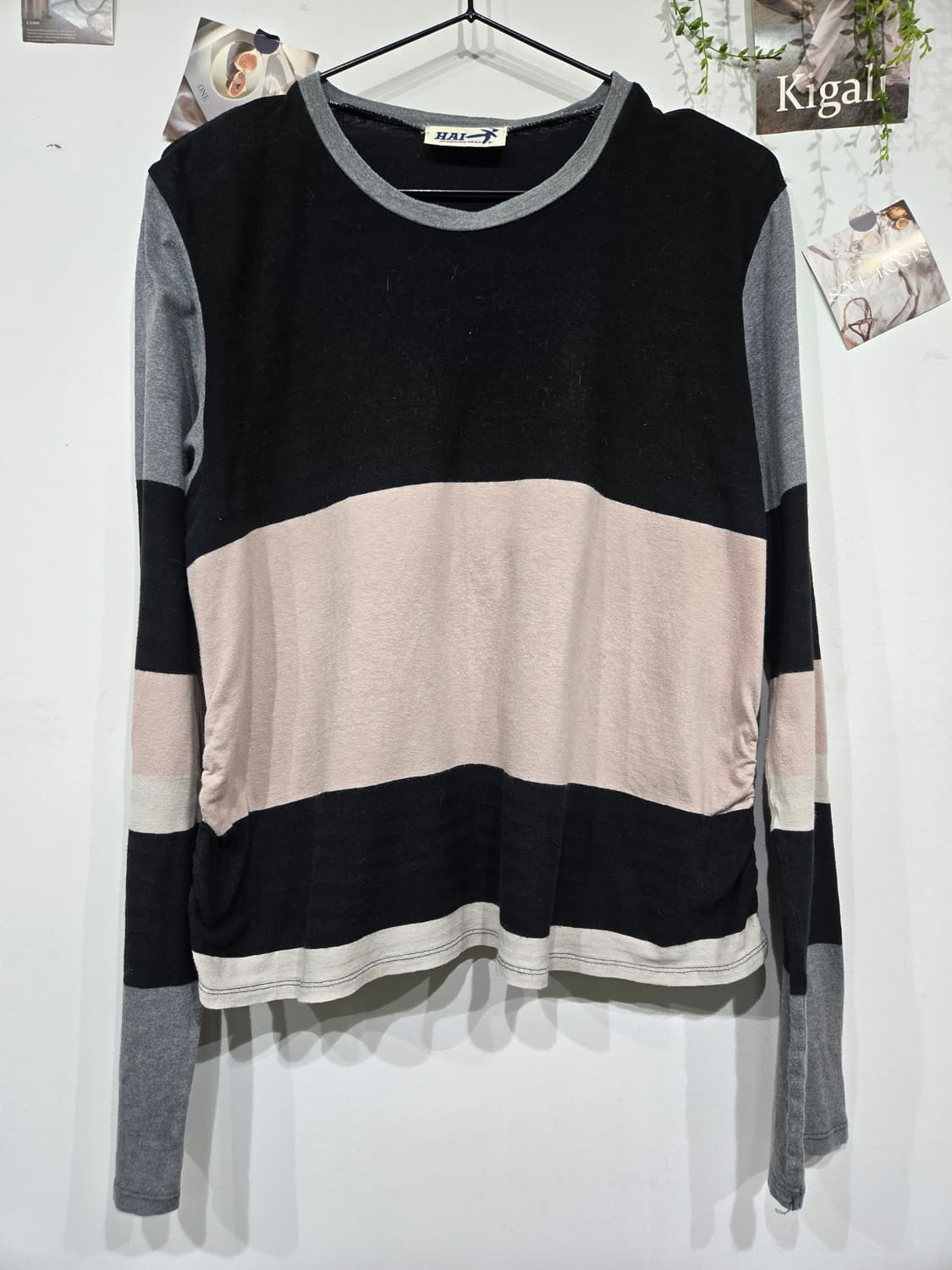 하이 스포팅기어 배색 스트라이프 긴팔 티셔츠 이세이미야케 상품이미지3