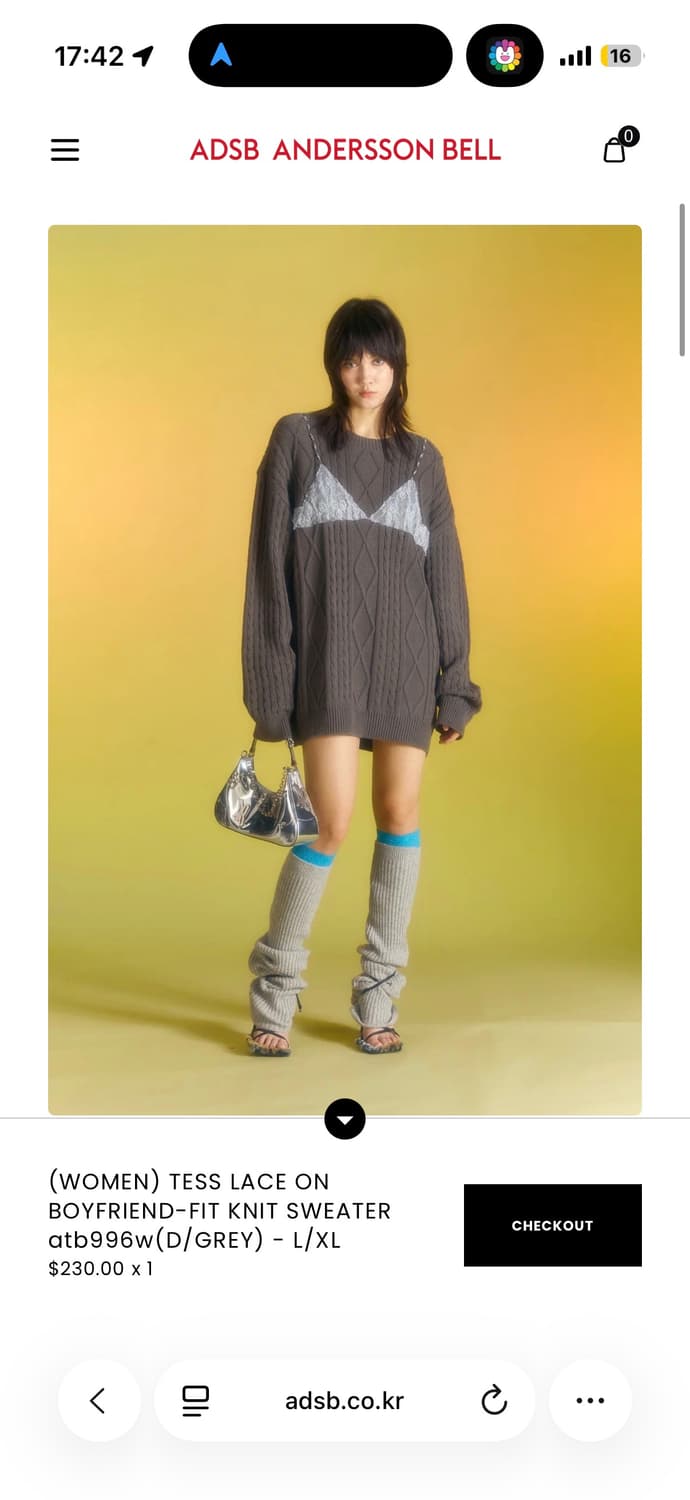 앤더슨벨 테스 레이스 온 보이프렌드 핏 니트 스웨터 상품이미지3