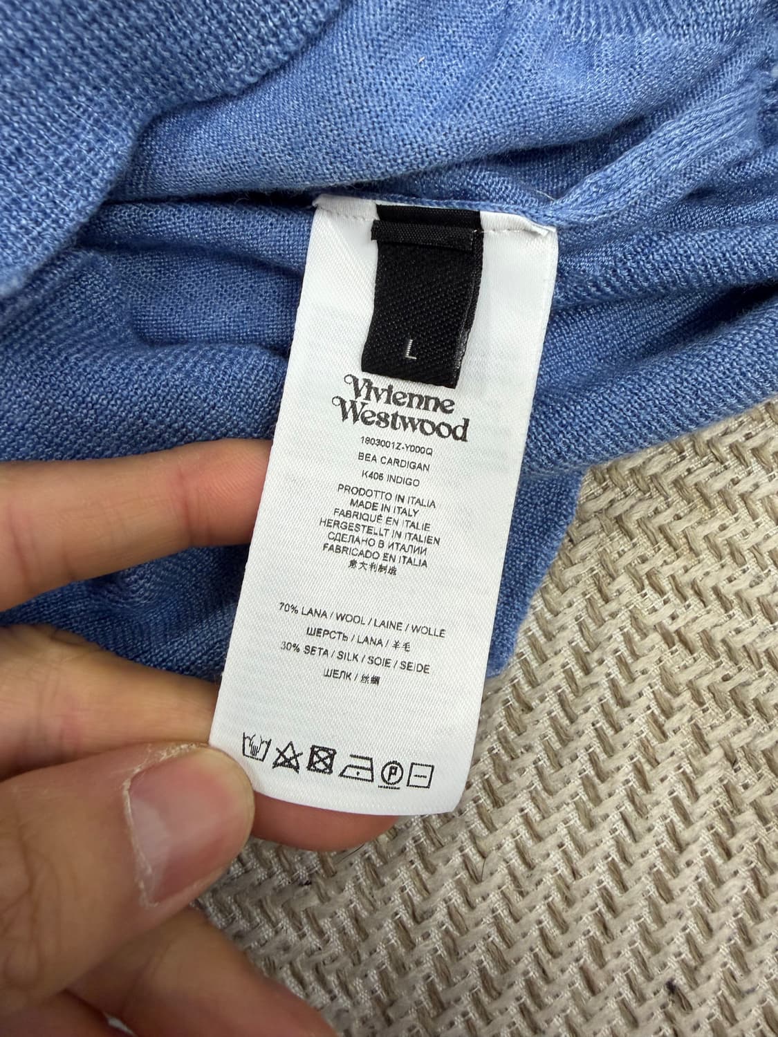 정품) 비비안웨스트우드 여성 블루 가디건 L 상품이미지7
