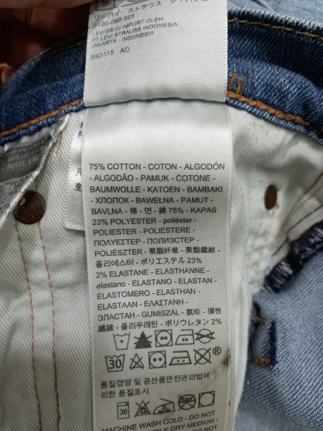 36 리바이스511 워싱 스판 슬림일자진 커스텀 36-433 상품이미지9