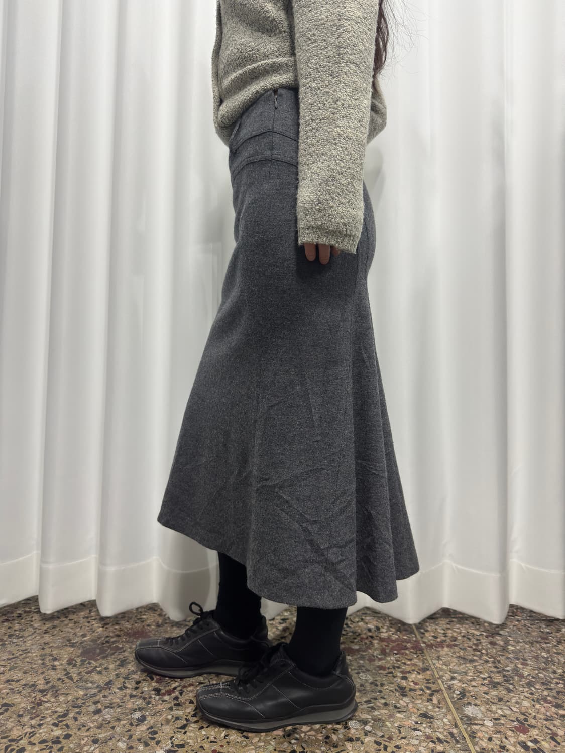 des pres gray wool skirt 상품이미지3