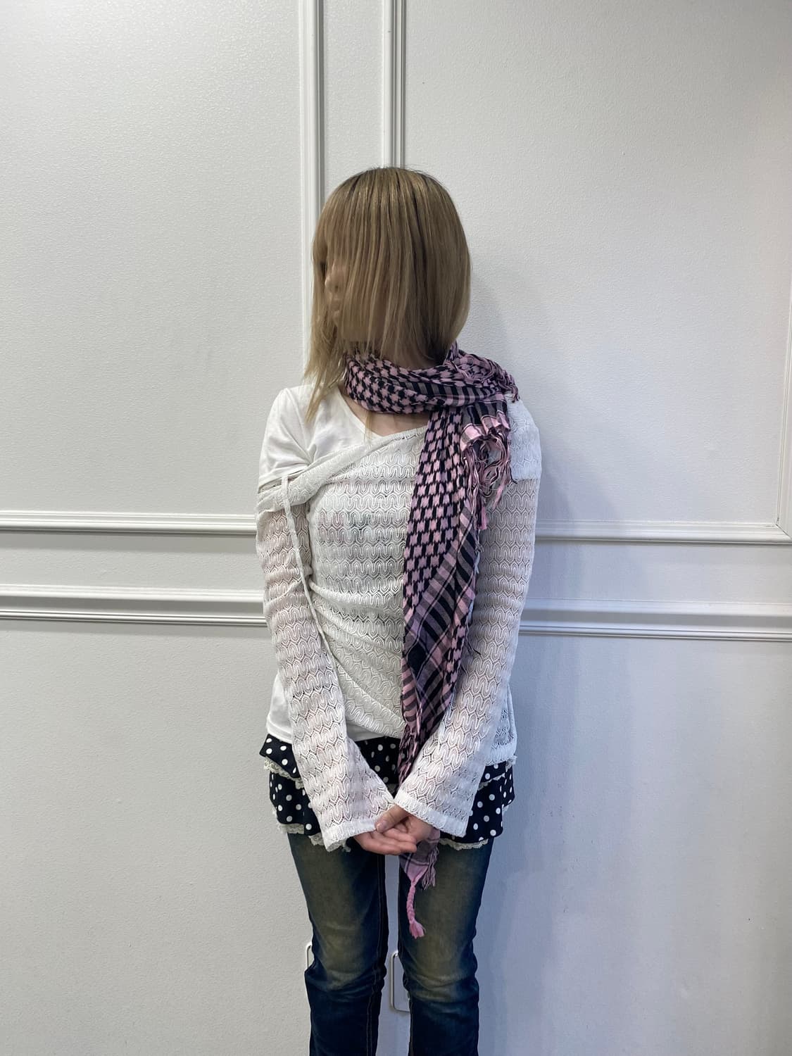 White off shoulder Loose-Fit Slee 상품이미지3