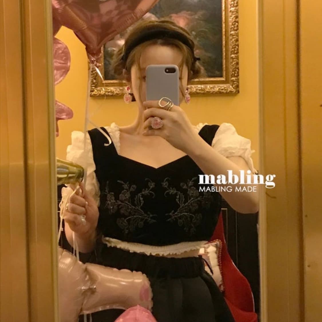 마블링마켓 벨벳리본헤어밴드 상품이미지3