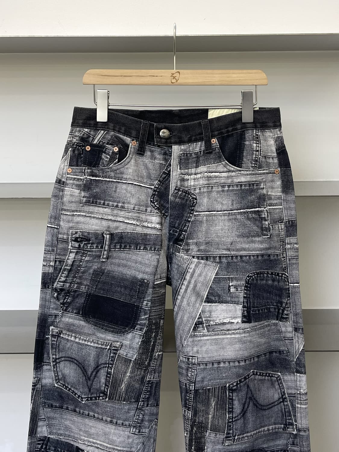 앤더슨벨 BRNO 패치워크 프린티드 와이드 진스 상품이미지3