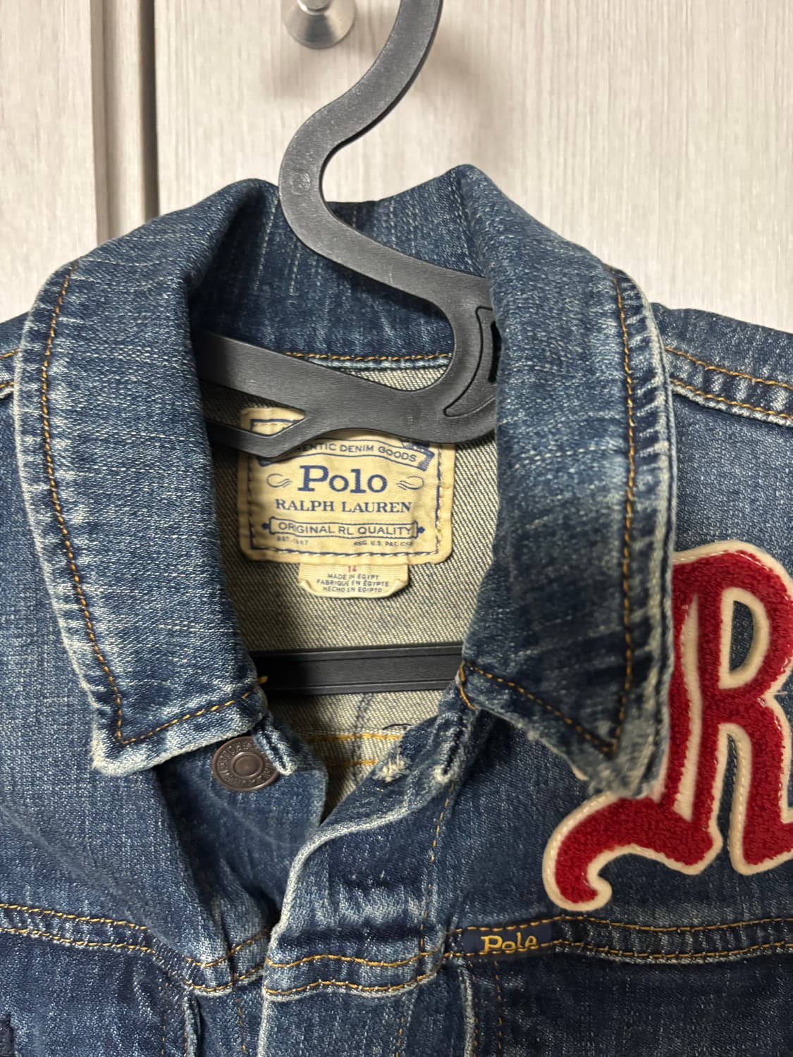 정품 폴로랄프로렌 데님 바시티 청자켓 14사이즈 상품이미지3