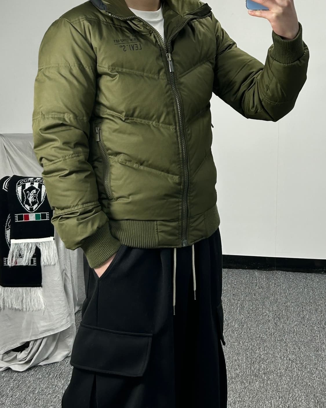 리바이스 빈티지 카키 숏패딩 M 상품이미지2