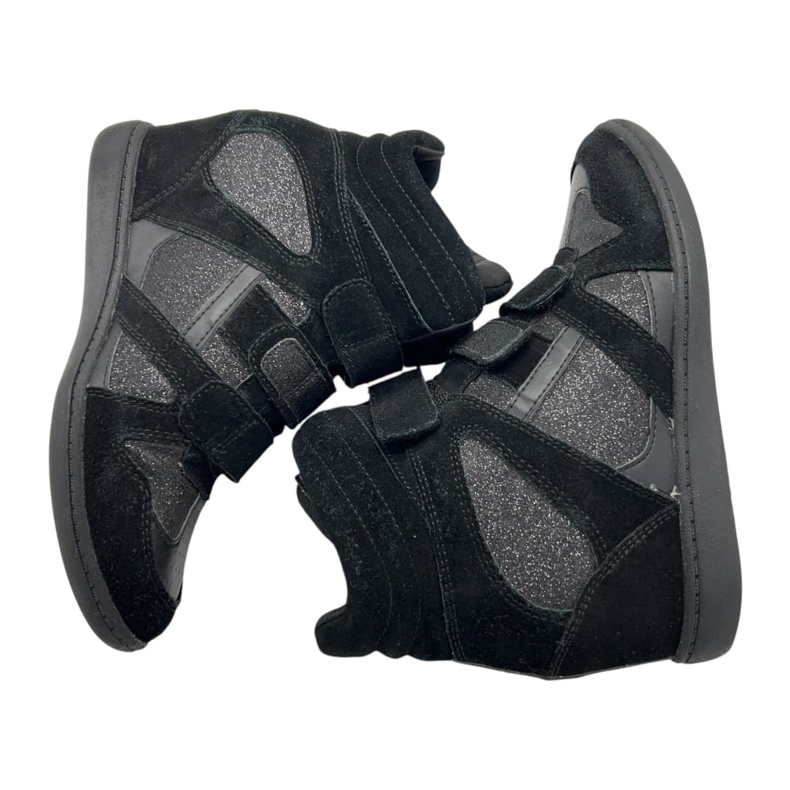 235 W 스케쳐스 웨지힐 스니커즈 글리터 블랙 상품이미지3