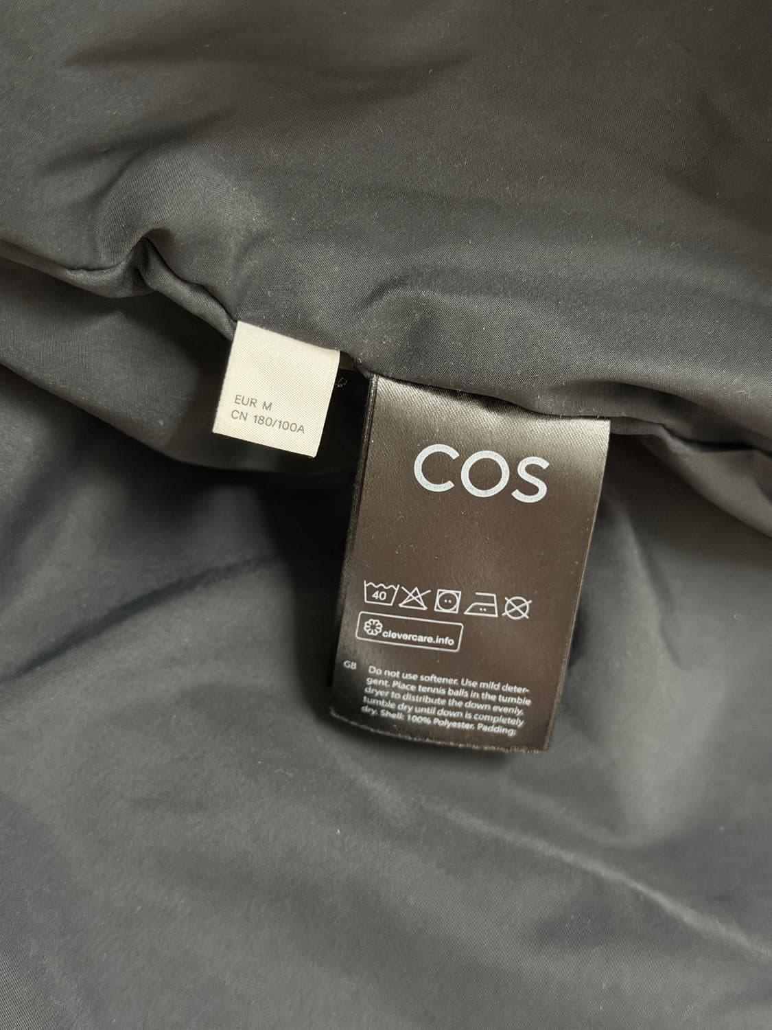 COS 코스 남성 푸퍼 숏패딩 블랙 M 상품이미지6