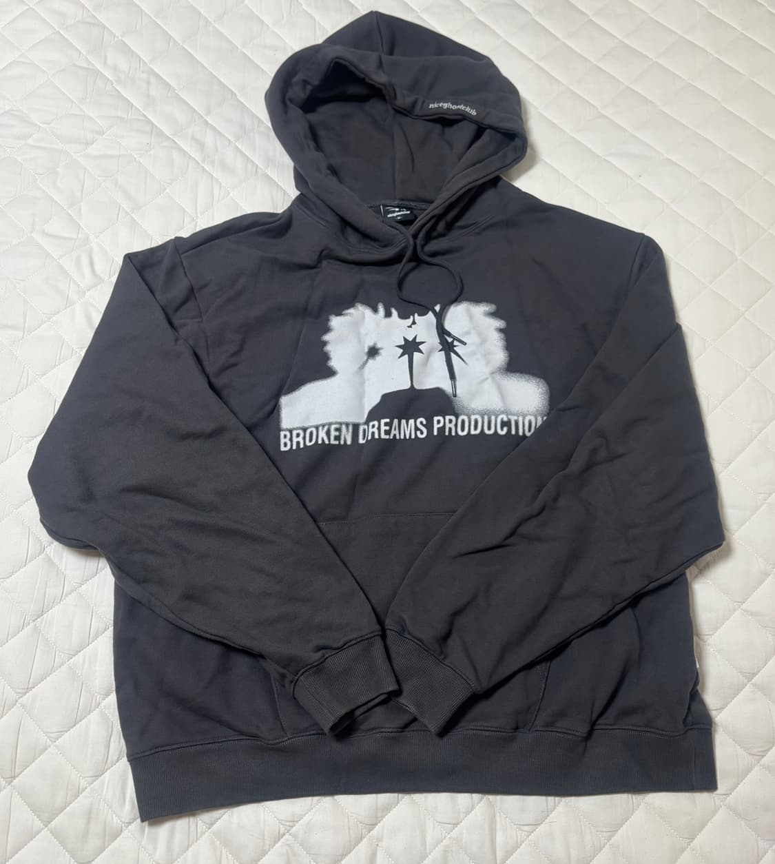 나이스고스트클럽 브로큰 드림스 후디 M 차콜 후드티 상품이미지3