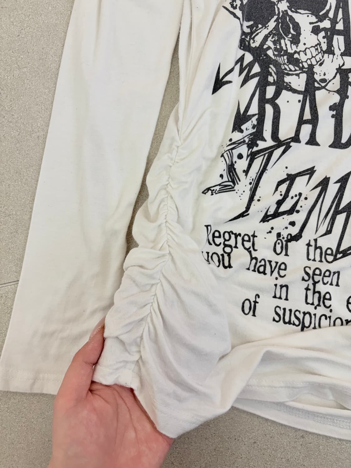 GHOST of HARLEM 레터링 셔링 롱슬리브 상품이미지3