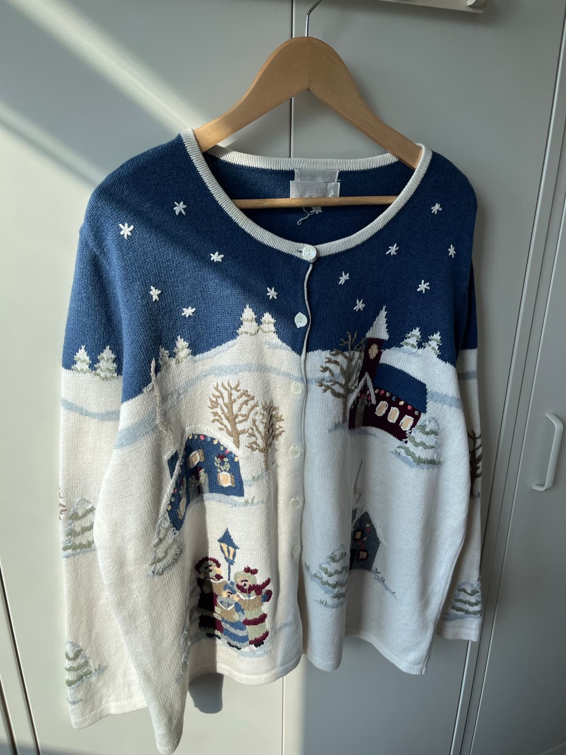 Cjbank 핸드메이드 크리스마스 풍경 니트 가디건  상품이미지3