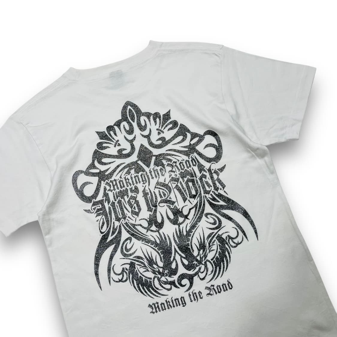 T V W 펑크 트라이벌 크로스 실버 글리터 반팔 티셔츠 상품이미지2