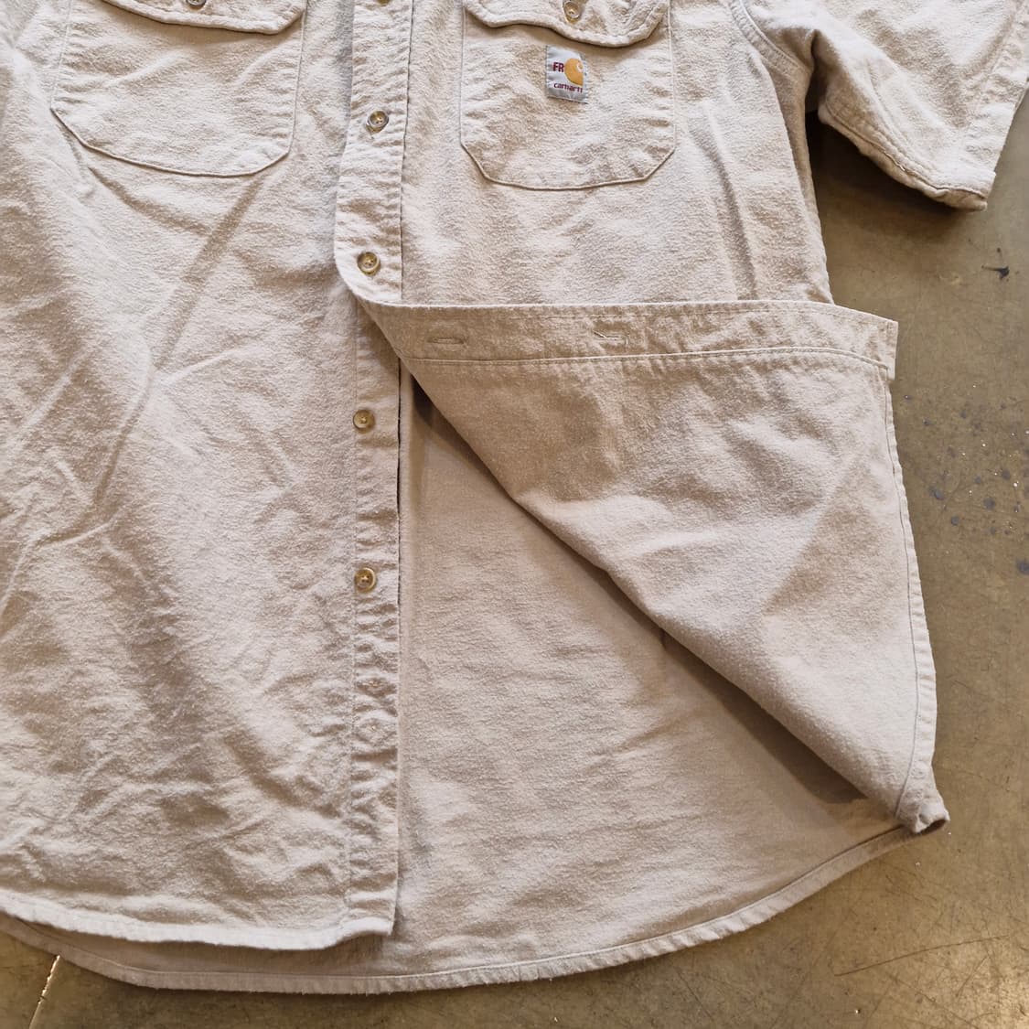 칼하트 빈티지 포켓 반팔 셔츠 L 베이지 상품이미지4