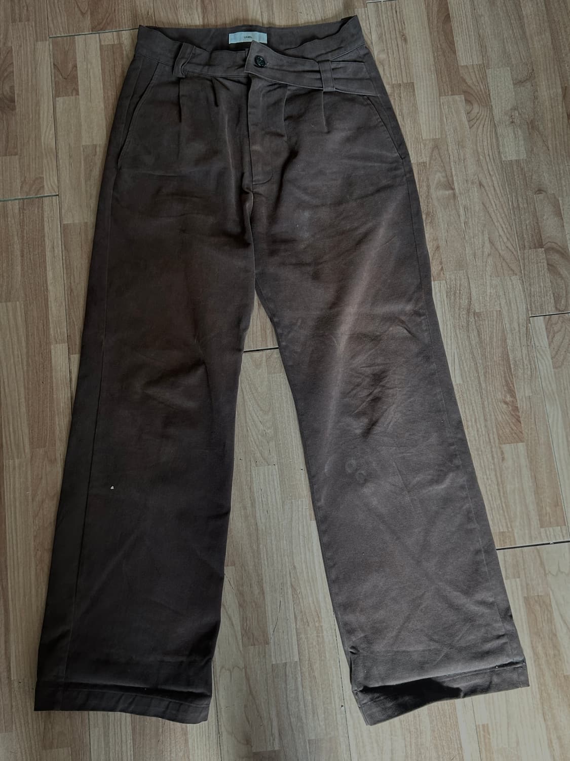 리젤서비스 strap high rise cotton trouser브라운 상품이미지2