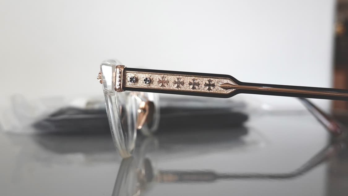 크롬하츠 딩가롱링롱2 크리스탈 블랙/골드 안경 상품이미지4