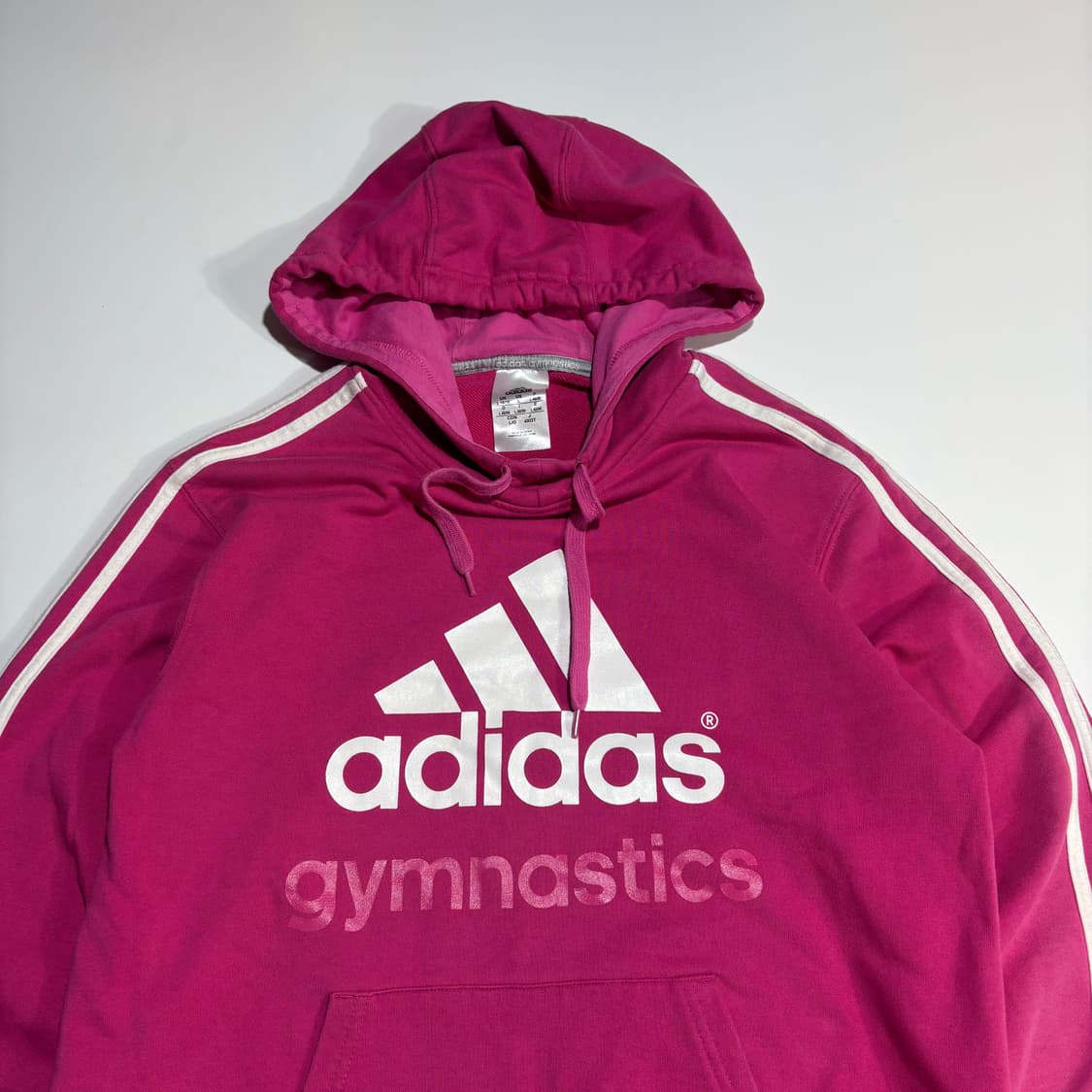 아디다스 짐나스틱스 핑크 삼선 로고 후드티 상품이미지5