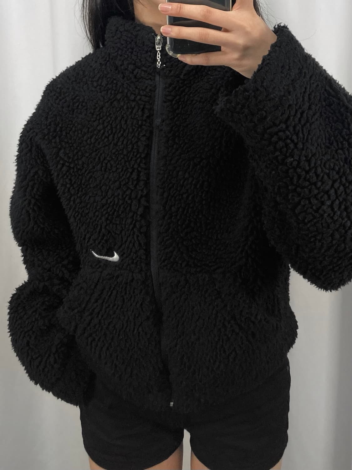 나이키 스우시 블랙 플리스 자켓 상품이미지1